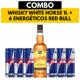 [COMBO] 1 Whisky White Horse 1L + 6 Energéticos Red Bull